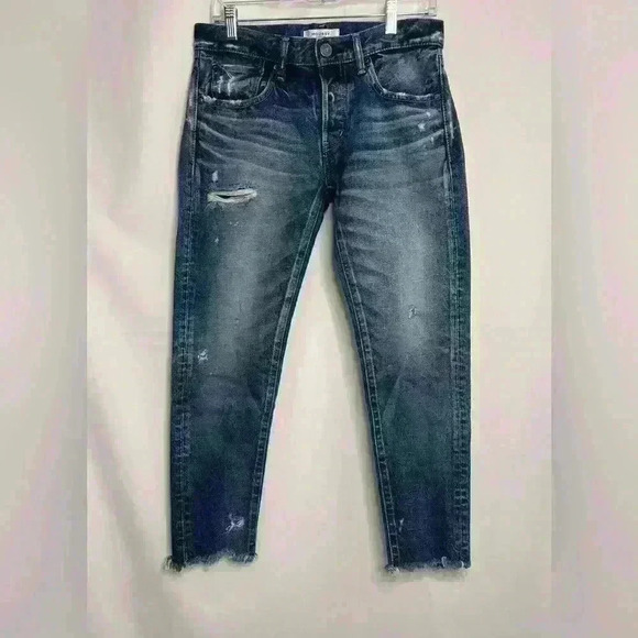 Moussy Kelly Tapered Distressed Skinny Jean in Dark Wash Size 26 - Picture 3 of 13